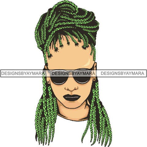 Afro Woman Braids Dreads Dreadlocks Hairstyle PNG Print File Not For Cutting