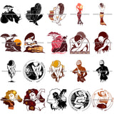 Bundle 20 Sensual African Silhouette Goddess Safari Africa Nature Exotic Culture SVG Cutting Files.