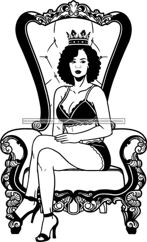 Afro Queen Goddess Melanin Nubian Glamour .SVG Cutting Files For Silhouette and Cricut