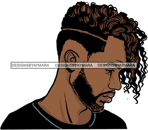 Attractive Black Man Bearded Hipster Model Fashion Male Guy Hombre Masculino Guapo Stylish Close-up Sexy Macho Manly SVG Files For Cutting