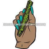 Woman Hand Holding Blunt Weed Pot Joint High Life 420 Cannabis Smoke Medical Marijuana Hemp SVG Cutting Files