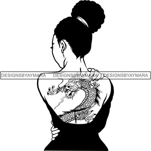 Afro Sexy Goddess Melanin Woman Queen Tattoo SVG Cut Files For Silhouette and Cricut