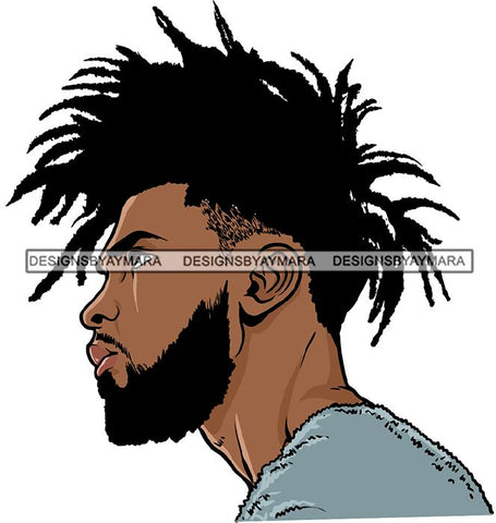 Attractive Black Man Bearded Hipster Model Fashion Male Guy Hombre Masculino Guapo Stylish Close-up Sexy Macho Manly SVG Files For Cutting