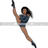 Afro Black Ballerina Woman Ballet Dancer .PNG Print File Not For Cutting
