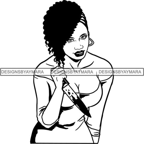 Afro Black Woman Halloween SVG Cutting Files For Silhouette Cricut and More