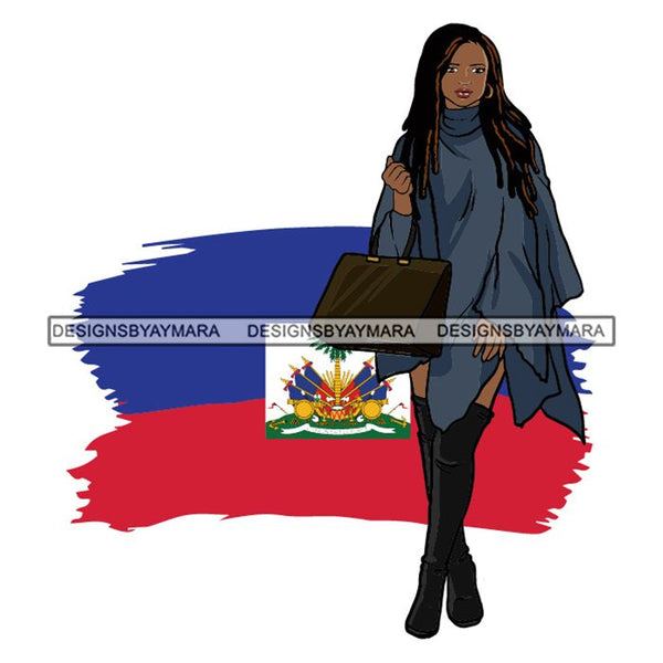 Haiti Country Afro Diva Proud Roots Pretty Woman Fashion .SVG Cutting Files For Silhouette and Cricut and More!