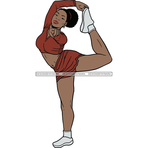 Afro Cheerleader Woman SVG Cutting Files For Silhouette Cricut and More