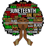 Juneteenth Afro Woman Praying June 19 Quotes Emancipation Freedom Holiday SVG Vector Cut Files