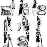 Bundle 9 Afro Woman SVG Make Up Goddess Cutting Files For Cricut Silhouette and Much More