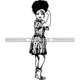 Afro Strong Lola Flexing We Can Do It Woman Power .SVG Cutting Files For Silhouette Cricut and More!