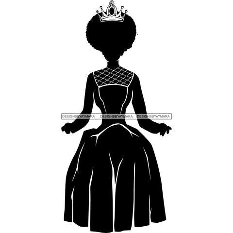 Afro Queen Silhouette SVG African Goddess Cutting Files 1