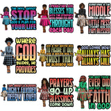Bundle 9 Afro Lola Classy God Lord Faith Prayers Quotes .SVG Clipart Cutting Files For Silhouette and Cricut and More!