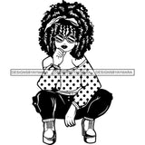 Afro Lola Boss Lady Diva Style Fashion Woman SVG Vector Clipart Cutting Files For Silhouette and Cricut and More!