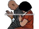 Black Couple Praying God Together PNG File For Print Not For Cutting