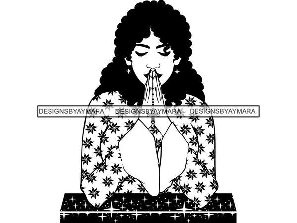 Classy Lady Praying God SVG Cut Files For Silhouette Cricut and More.