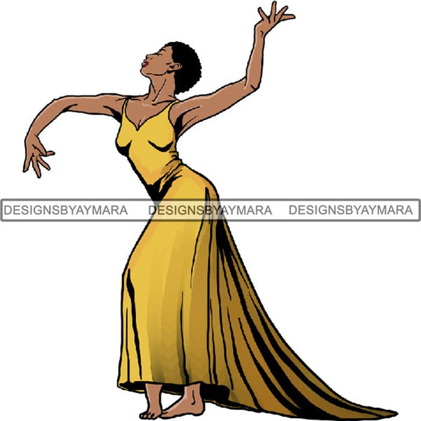 Afro Black Ballerina Woman Ballet Dancer .PNG Print File Not For Cutting