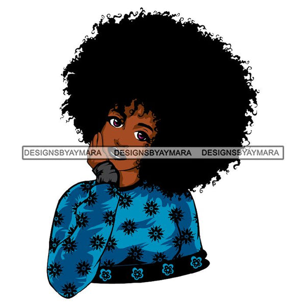 Afro African Lady Pretty Face Goddess Glamour Fashion Vector SVG Cutting Files