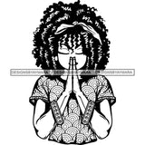 Afro Lola Praying God Lord Prayers In God We Trust .SVG Clipart Cutting Files For Silhouette and Cricut and More!