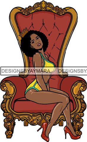 Afro Queen Goddess Melanin Nubian Glamour .PNG Print Files Not For Cutting