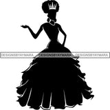 Black Afro Queen Silhouette Style SVG Cut Files