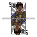 Afro Queen Lola Ace Casino Design Blackjack Poker Gambling Crown Royal SVG Cutting Files For Silhouette Cricut and More!