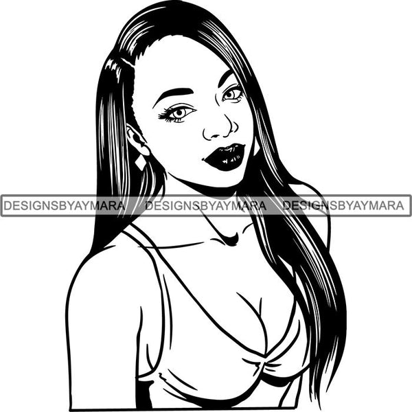 Beautiful Afro Woman Unique Designs In Black and White SVG Cutting Files For Silhouette Cricut and More