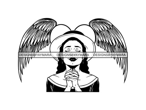 Classy Lady Praying God SVG Cut Files For Silhouette Cricut and More.