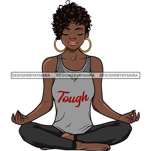 Afro Lola Meditation Meditate Yoga Relax Inhale Exhale Stress Free .SVG Cutting Files For Silhouette and Cricut and More!