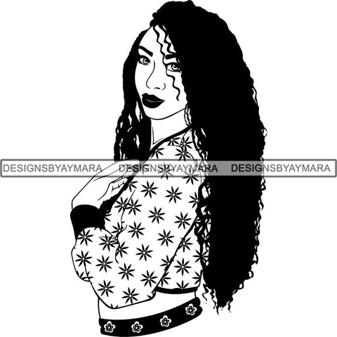 Afro Latina Woman SVG Cutting Files For Silhouette Cricut and More