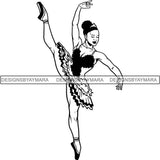 Afro Black Ballerina Woman Ballet Dancer .SVG Cut Files For Silhouette and Cricut