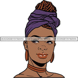 Afro Woman SVG Turban Head Wrap Cutting Files For Silhouette Cricut and More