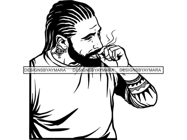 Man Smoking Weed Blunt Cannabis Medical Marijuana Mary Jane Pot Stone High Life Smoker Smoking Smoke 420 Drug .SVG Cut Files for Silhouette and Cricut