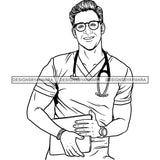 Doctor Attractive Man Hipster Model Fashion Male Guy Stylish Close-up Sexy Macho Manly SVG Files For Cutting