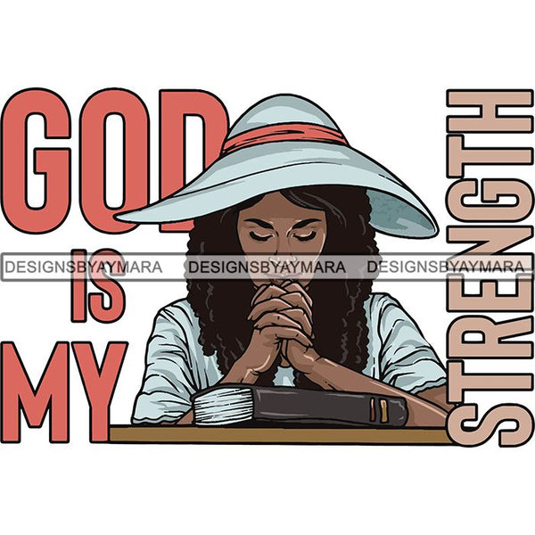 Afro Woman Praying God Lord Faith SVG Cutting Files For Silhouette Cricut and More