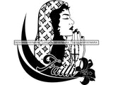 Classy Lady Praying God SVG Cut Files For Silhouette Cricut and More.