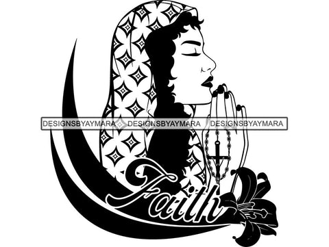 Classy Lady Praying God SVG Cut Files For Silhouette Cricut and More.