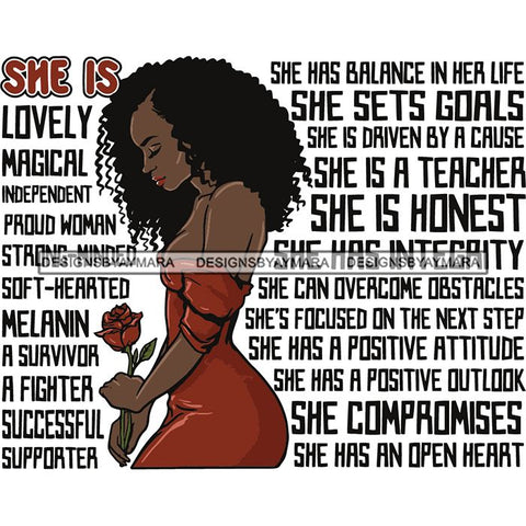 Afro Woman She's Successful Quotes SVG Files For Cutting and More!