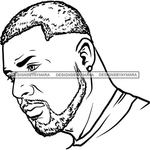 Attractive Man Bearded Hipster Model Fashion Male Guy Stylish Mustache Close-up Sexy Macho Manly SVG Files For Cutting