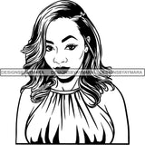 Beautiful Afro Woman Unique Designs In Black and White SVG Cutting Files For Silhouette Cricut and More