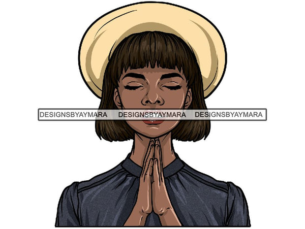 Classy Lady Praying God .PNG .JPG .SVG Clipart Perfect For Printing Not For Cutting