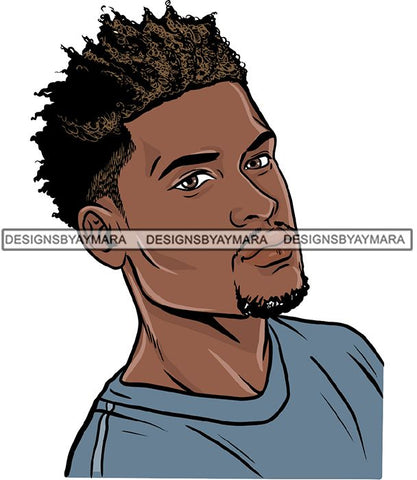 Attractive Black Man Bearded Hipster Model Fashion Male Guy Hombre Masculino Guapo Stylish Close-up Sexy Macho Manly SVG Files For Cutting