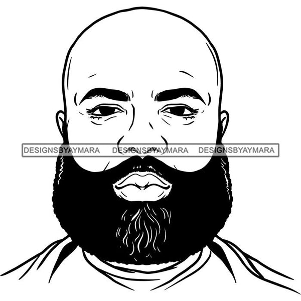 Attractive Man Bearded Hipster Model Fashion Male Guy Stylish Mustache Close-up Sexy Macho Manly SVG Files For Cutting