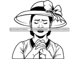 Classy Lady Praying God SVG Cut Files For Silhouette Cricut and More.