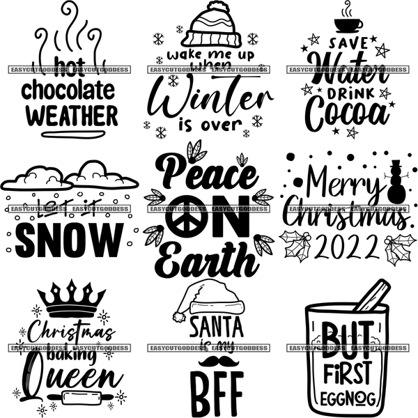 CHRISTMAS MEGA BUNDLE 54 Designs Christmas svg Winter svg Holidays svg Cut Files Cricut Silhouette