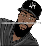 Attractive Black Man Bearded Hipster Model Fashion Male Guy Hombre Masculino Guapo Stylish Close-up Sexy Macho Manly SVG Files For Cutting