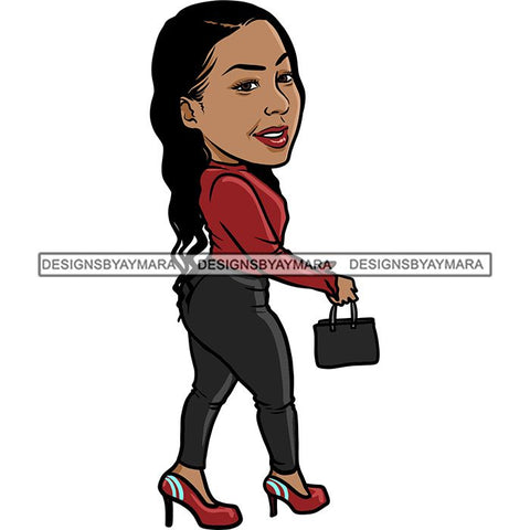 Fashion Woman Model Posing Summer Outfit Vogue Goddess Glamour Trendy Clothing Vector SVG Cutting Files