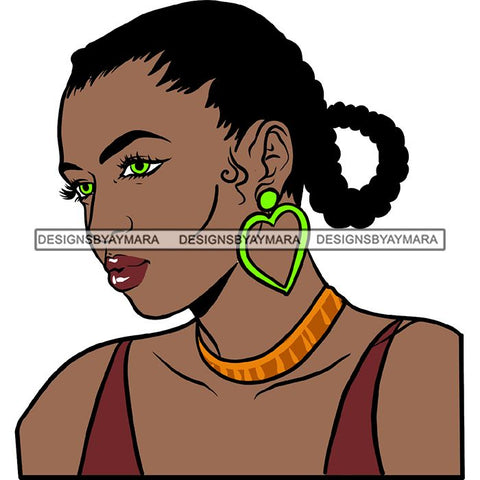 Ebony Afro Woman Nubian Melanin Brown Skin Makeup Model Glasses Accesories SVG Cut Files