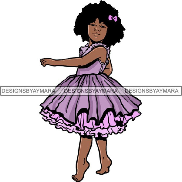 Afro Black Ballerina Baby Girl Ballet Dancer .PNG Print File Not For Cutting