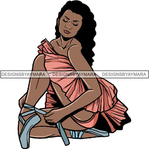 Afro Black Ballerina Woman Ballet Dancer .PNG Print File Not For Cutting