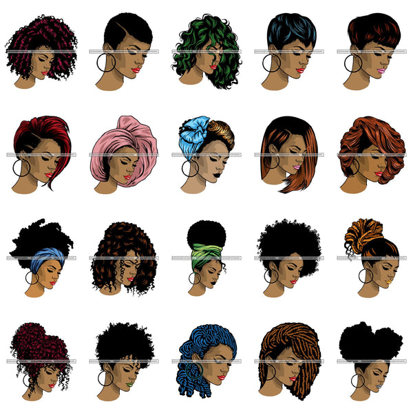 Bundle 20 Afro Goddess Rihanna Love Beautiful Face SVG Files For Cutting and More!
